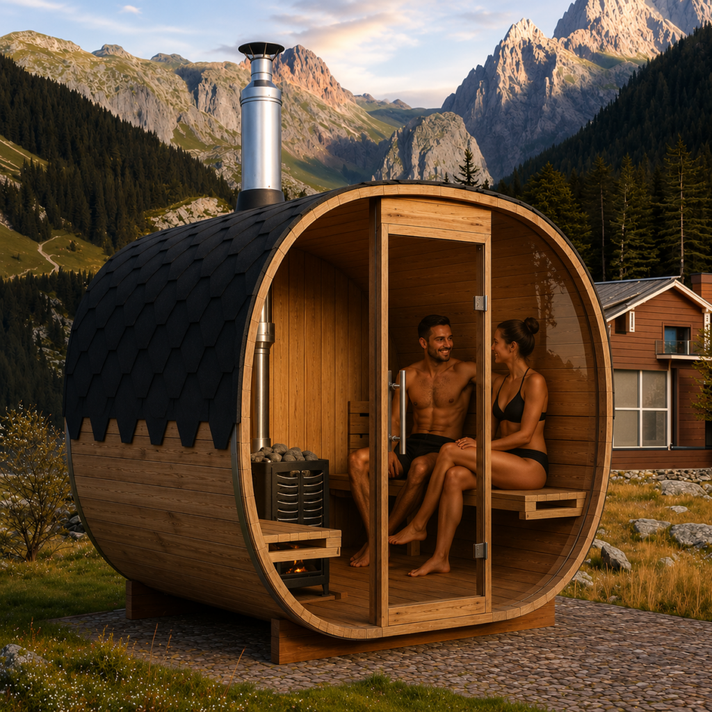 2 personnes dans le sauna Bellevue